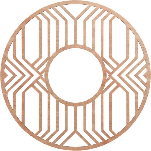Ekena Millwork Empire Wood Fretwork Pierced Ceiling Medallion, Cherry, 24"OD x 8 3/4"ID x 3/8"T CMWP24X24X0375EPCH - main